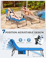 KingCamp Sun Lounger 5-Position Backrest 180 kg Heavy Duty Blue view 3