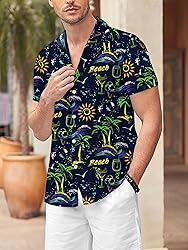 LuckLemocor Neon Shirt for Men Tropical Shirts