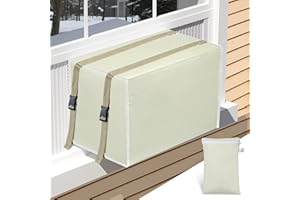 Toutgood Window AC Unit Cover Outdoor, Waterproof and Dust-Proof Air Conditioner Cover for Outside (Khaki, M-21"W x 16"D x 15"H)