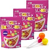 Zollipops Clean Teeth Ball Popz, Sugar-Free, Assorted Fruit Flavors, 5.2 oz | Zero sugar, dentist-approved treats for kids help prevent cavities w/ xylitol; diabetic &amp; keto diet-friendly; dye-free