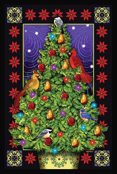 Amazon Com Toland Home Garden Cardinal Decorations 28 X 40 Inch Decorative Bird Christmas Tree House Flag 1010556 Garden Outdoor