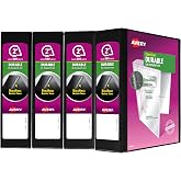 Avery Durable View 3 Ring Binder, 2 Inch Slant Rings, 4 Black Binders (17031)