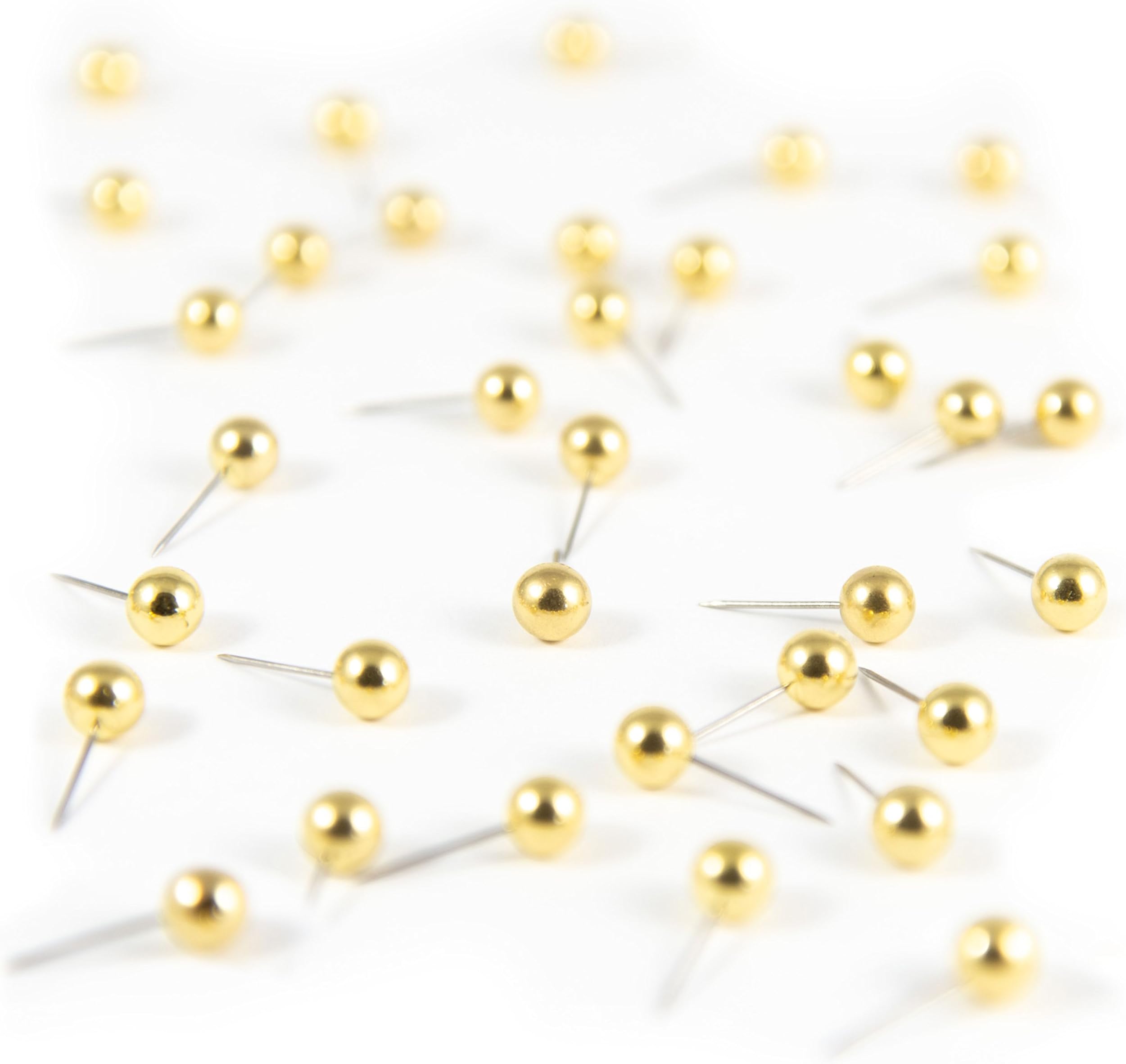 Gold Metallic Map Push Pins. Conquest Maps Golden Map Pins with Beautiful Bling. 1/4" Shiny Gold pins