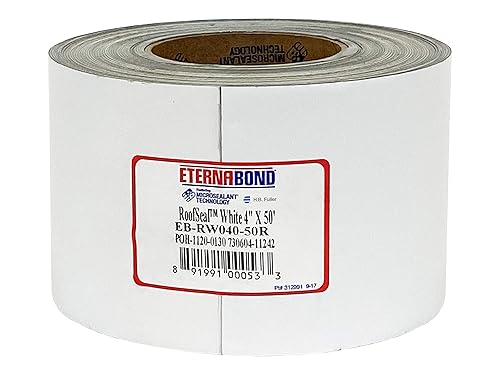 EternaBond RoofSeal White 4" x50' MicroSealant UV Stable RV Roof Seal Repair Tape | 35 mil Total Thickness - EB-RW040-50R - One-Step Durable, Waterproof and Airtight Sealant
