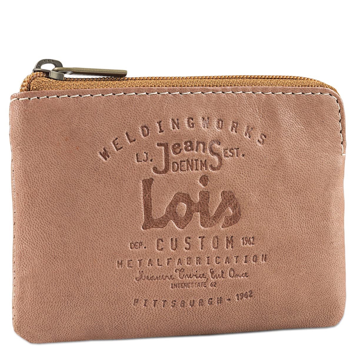 Lois - Leather Wallet Key Fob Genuine Leather Wallet Wallet Men 11002 Cognac (Wallet-11002), Única, Sport