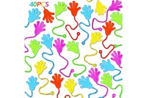 THREMHOO 40PCS Glitter Sticky Hand Party Favors for Kids Birthday Supplies Summer Goodie Bag Stuffers Classroom Treasure Box Carnival Prizes Bulk Treat Trinkets Pinata Fillers Mini Stuff Stretchy Toys