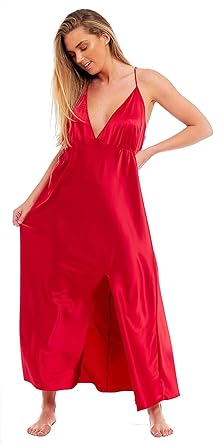 Nightwear Heaven Full Length Satin Chemise Silky Nightdress
