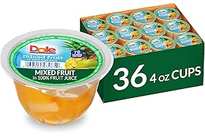 Dole Fruit Bowls Mixed Fruit in 100% Juice, Back To School, Gluten Free Healthy Snack, 4oz, 36 Total Cups