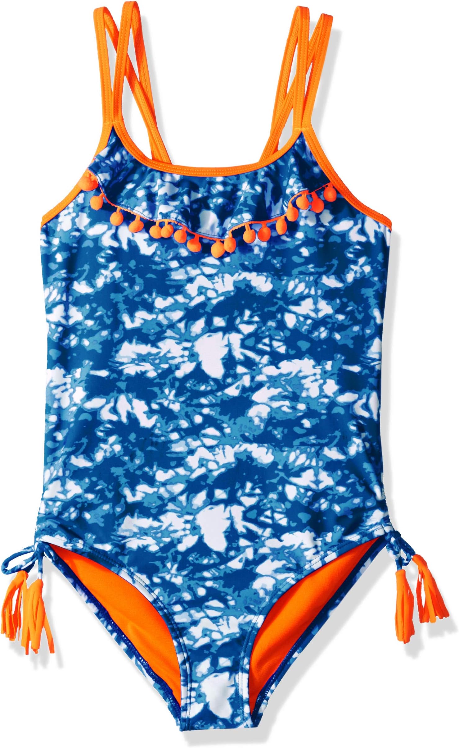 Limited Too Girls' One Piece Swimsuit with Ruffle and Tassels