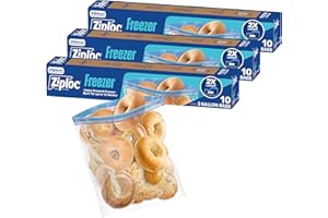 Ziploc Two Gallon Food Storage Freezer Bags, 30ct Total, Easy Open and Close, 10 Count, Pack of 3 (Packaging May Vary)