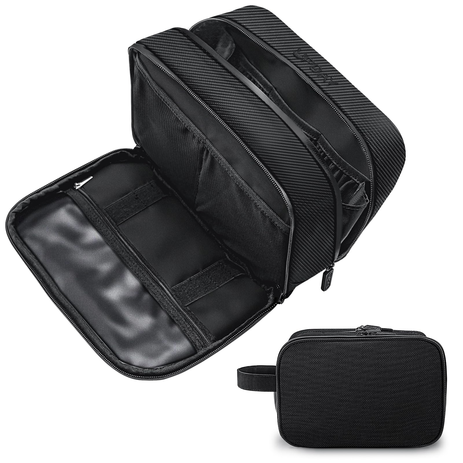 Photo 1 of Toiletry Bag for Men, Travel Toiletry Organizer Hanging Dopp Kit, Water-Resistant Shaving Bag for Traveling Toiletries Accessories, Waterproof Mens Toiletry Travel Bag with 11 Compartments, Metal Hook