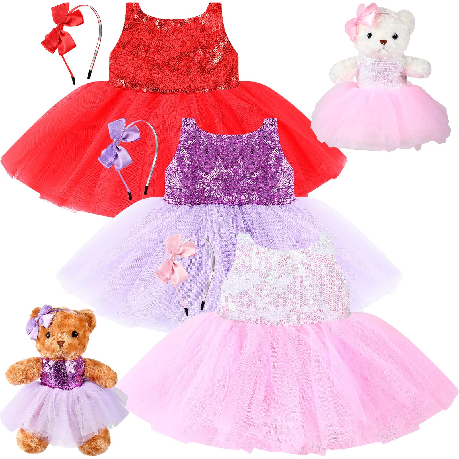 Photo 1 of Relaxgiant 6 Pcs Bear Clothes Bear Skirt Fit 12-16 Inch Stuffed Animals Make Your Own Stuffed Animals Cute Tiny Clothes
