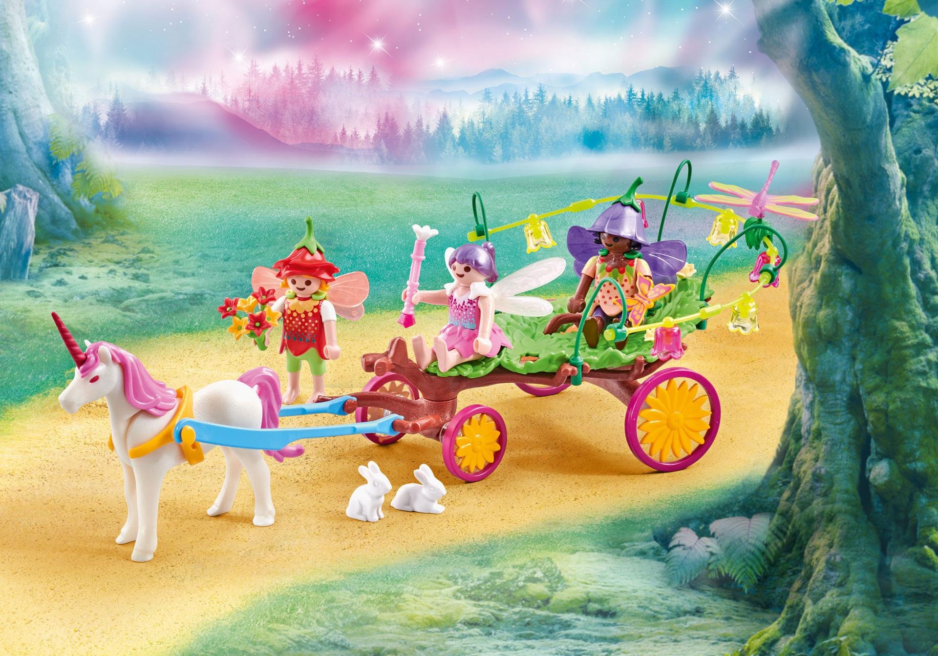Playmobil Children Fairies With Unicorn Carriage Building Set 9823