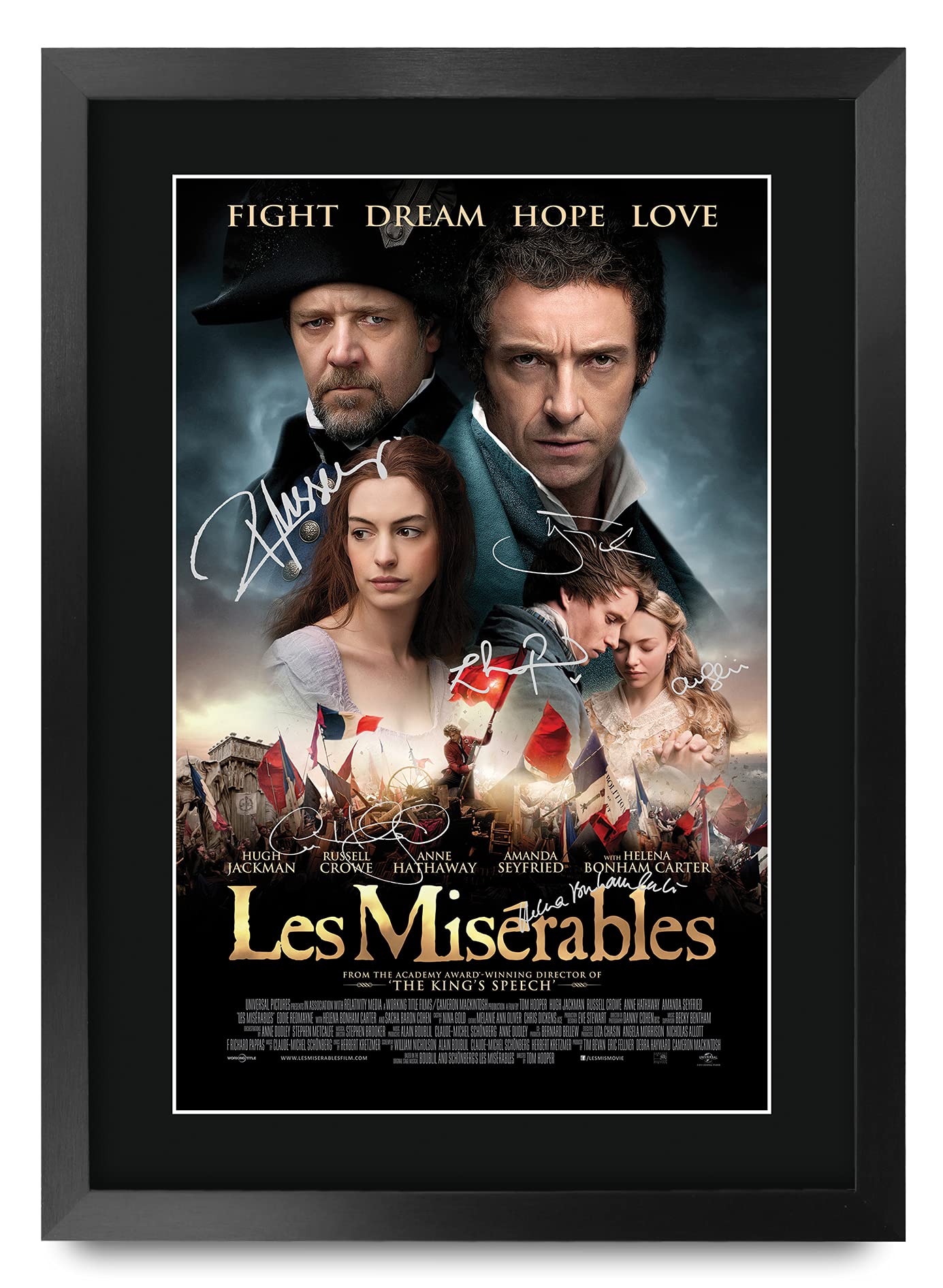 HWC Trading Les Miserbes Gifts Printed Signed Autograph Picture for Movie Memorabilia Fans - A3 Framed