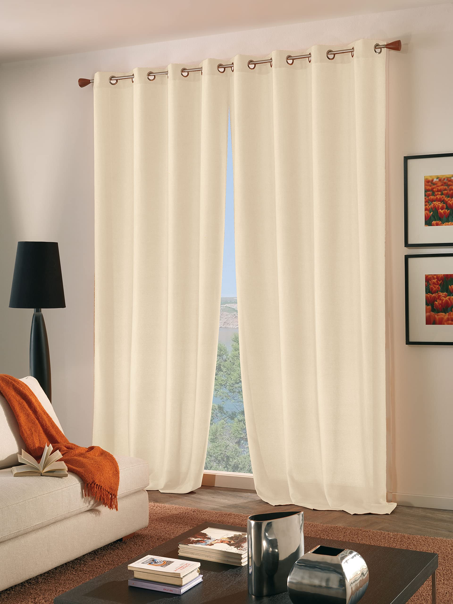 Home Collection tpa114 Panama Curtain 280x140x280 cm natural