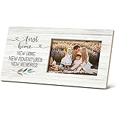 SRADMO First Home New Home Picture Frame,Housewarming 12×6 inch Wooden Tabletop Photo Frame For New Home,Housewarming Party Decor,Unique First Time House Owner Gifts for Men and Women