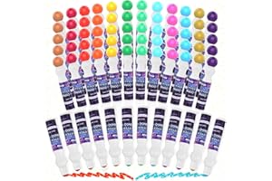 Crtiin 72 Pack Glitter Bingo Daubers Bulk in 12 Colors 0.5 oz Dot Markers Bingo Supplies in Glitter Colors Fluorescent Dot Markers Art Paint Craft for Art Crafts Painting Supplies Drawing Coloring