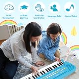 Shayson Kids Piano Keyboard 37 Key with Microphone Blue 3 4 5 6-Year-Old view 3