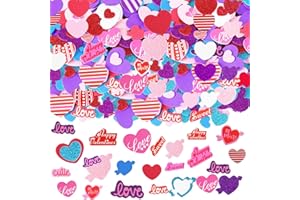 JULBEAR 300 Pcs Valentine's Day Heart Foam Stickers Glitter Self-Adhesive Colorful Mixed Foam Stickers for Kids Party Valentine's Day Wedding Mother's Day DIY Crafts Favor Supplies Home Decorations