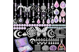 WASTROYAL DIY Suncatcher Kit 400pcs Sun Catchers Making Kit Supplies Art and Crafts for Adults With Tutorial Hanging Prism Sun Catcher with Crystals for Window Home Garden Festival Decor Gifts (Butterfly)