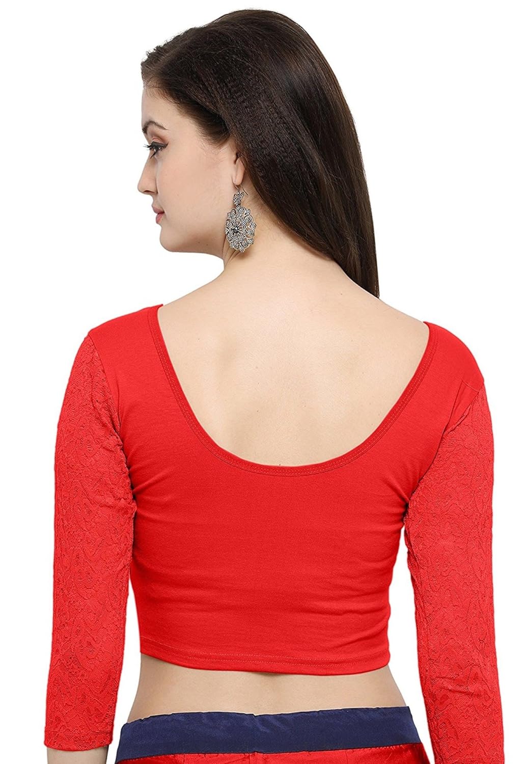 fressia fabrics women's stretchable readymade saree blouse pack of 3-107neavy_107red_107black