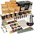 SoftOwl Premium Soy Candle Making Kit - Black Edition - Full Set with Electric Melter - Soy Wax, Big 7oz Jars & Tins, 7 Pleasant Scents, 10 Color Dyes & More - Perfect as Home Decorations