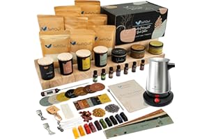 SoftOwl Premium Soy Candle Making Kit - Black Edition - Full Set with Electric Melter - Soy Wax, Big 7oz Jars & Tins, 7 Pleasant Scents, 10 Color Dyes & More - Perfect as Home Decorations