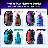 Eono Silk Dual Color PLA Filament 1.75mm 4×250g Bundle Multicolor view 2