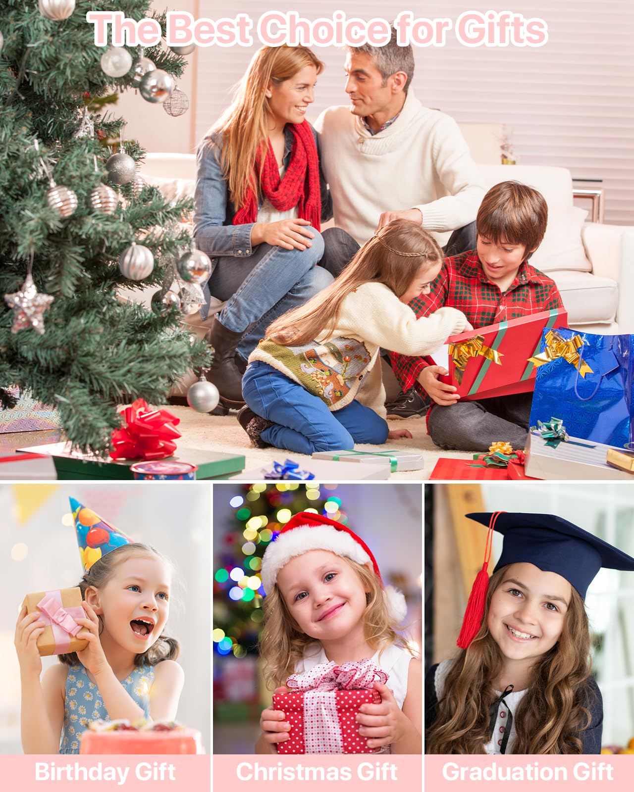 Digital Camera, FHD 1080P Kids Camera with 32GB Card, 44MP Point and Shoot Camera 16X Zoom Anti Shake, Compact Small Digital Cameras Gift for Kids Teens Students Boys Girls Beginners