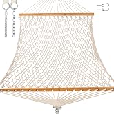 GAFETE Rope Hammock for Outside 2 Person, Handwoven (Natural Beige, Medium)