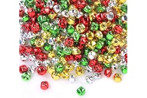 POOSENNIOL 100pcs/1in Small Bells for Crafts Tiny Bells and Craft Bells in Bulk Small Jingle Bells for Crafting Christmas Halloween Decorations,4 Bright Colors Jingle Bell