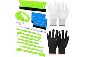 Umaki Vehicle Vinyl Wrap Tools Tinting Kit with 4in & 8.3in Plastic Felt Squeegee, Paper Cutter, 7in1 Green Mini Squeegee, Pr