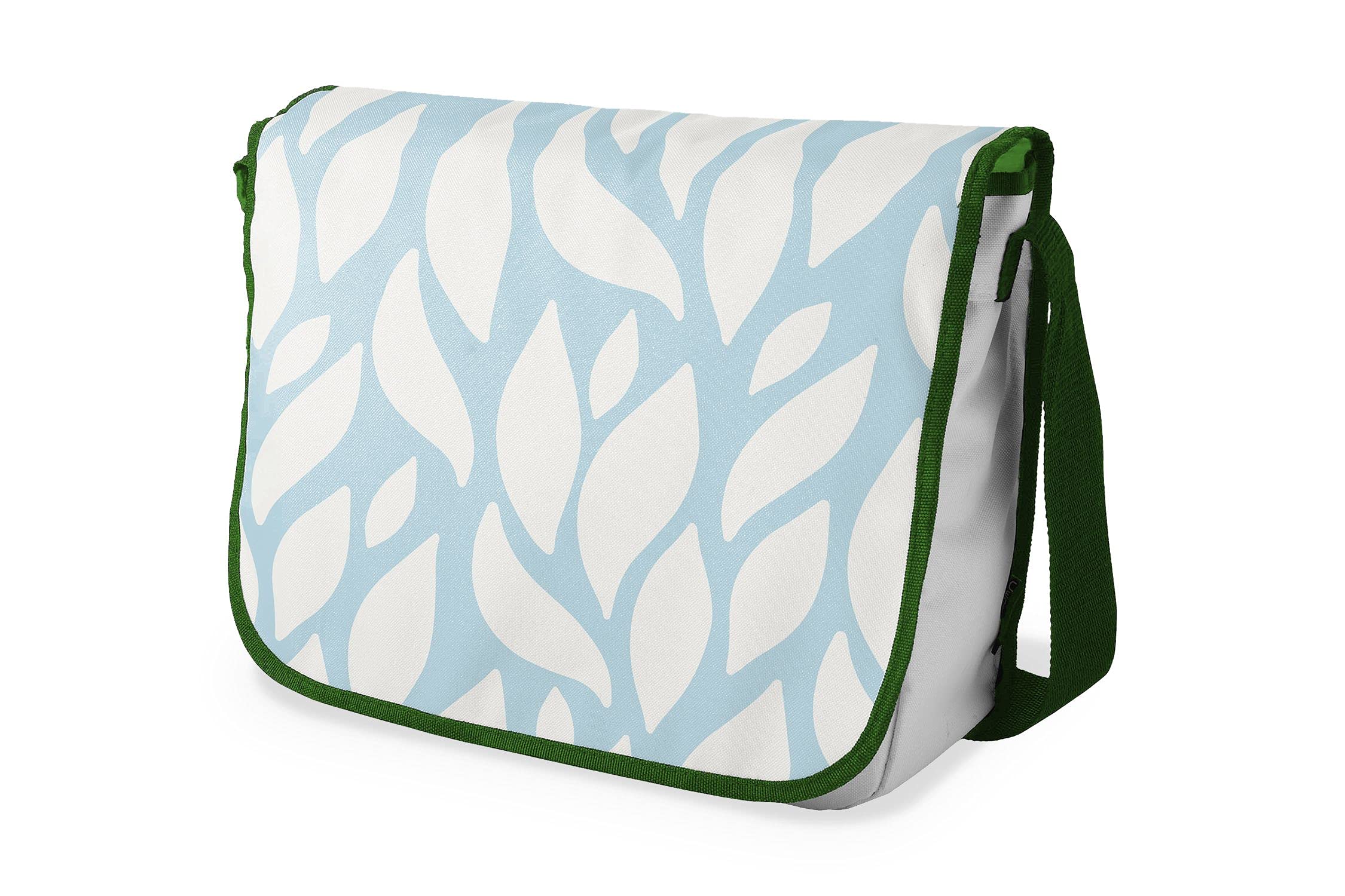 Bonamaison Digitally Printed Messenger School Bag with Khaki Strap for Students, Cross Body Bag, Courier Bag, Shoulder Bag for School, Back to School, Size: 29x36 Cm