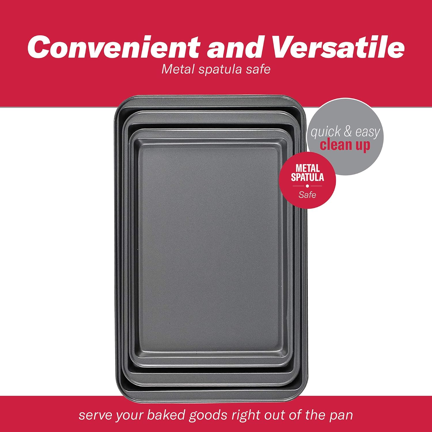 Goodcook 08929002199 Nonstick Bakeware, Set Of 3 Non-Stick Cookie Sheet : Kitchen & Dining