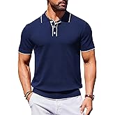 COOFANDY Men's Short Sleeve Knit Polo Shirt