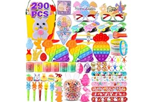 Cinlilian 290PCS Easter Party Favors for Kids, Fidget Toys Packs, Bulk Toys for Easter Eggs Fillers Easter Egg Stuffers,Treasure Box Toys for Kids Easter Gifts Pinata Stuffers Classroom Prizes