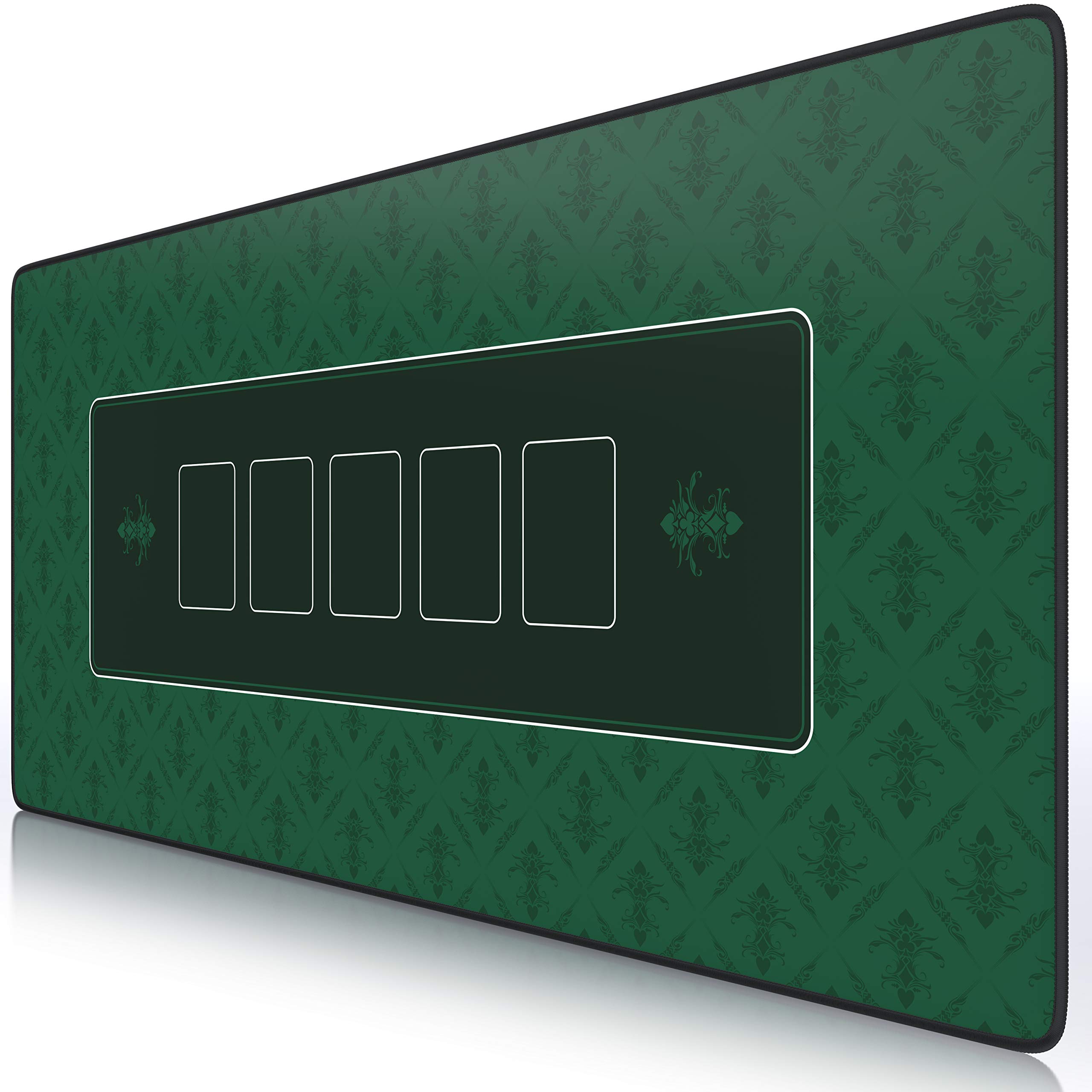 TITANWOLF XXL Poker Mat - Gaming Mouse Pad Mouse Mat - 900 x 400mm - XXL mousepad - table mat large size - improved precision and speed - rubber base for stable grip on smooth surfaces - Green