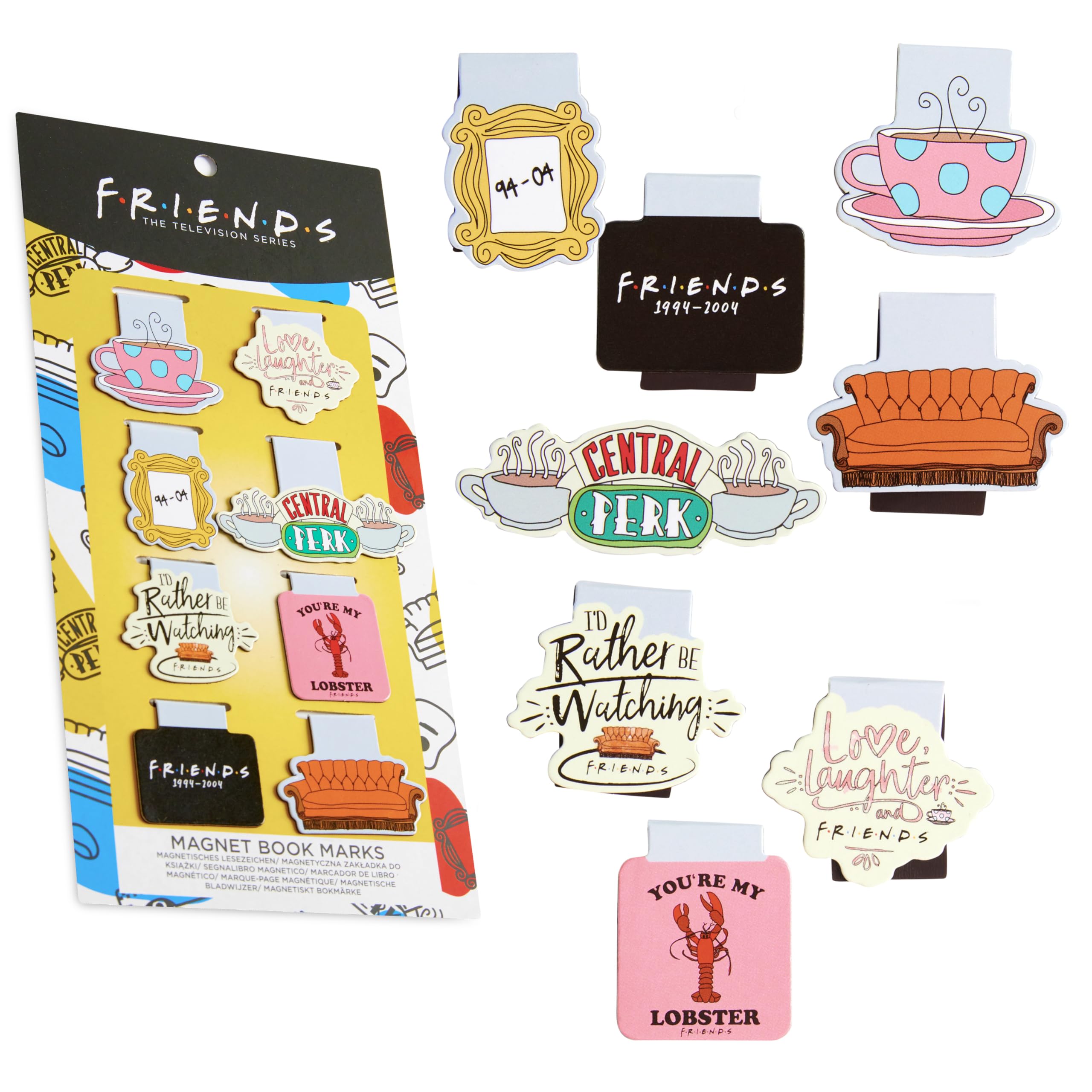 FRIENDS Magnetic Bookmark Page Holder School University for Kids Teens Women Students Teachers Stocking Fillers Gifts for Readers Xmas Gifts (Multi 8 Pack)