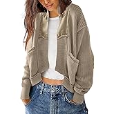 SENSERISE Womens Cardigan Sweaters Cable Knit Sweater Open Front Long Sleeve Chunky Cardigan Outerwear Coats