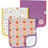 Copper Pearl Premium Baby Burp Cloths - 3-Pack Large Cotton Burp Cloths, Extra Soft Spit Up Rags with 3 Absorbent Layers, Perfect for Baby Boy and Baby Girl Gifts (21" x 10" Size, Abby and Pals Set)