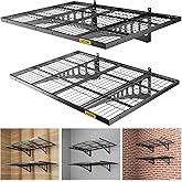 Aecxm 2x3ft 2Pack Wire Shelving Unit Heavy Duty Garage Storage Shelves Wall Mounted Black 560lbs Load Capacity（24-inch-by-36-inch）