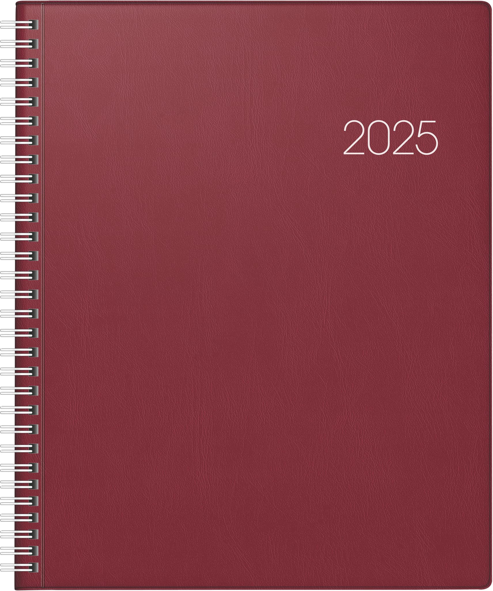 BRUNNEN Book Calendar Model Manager Wt 7 weektimer 2025 | 210 x 260 mm, Plastic, Wine Red