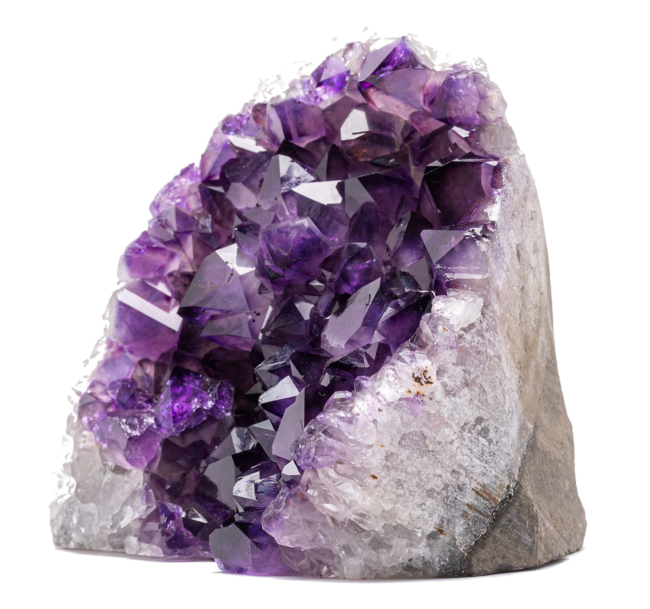 EMPORION Natural Amethyst (0.7 Kg to 0.9 Kg) Crystal Clusters Stone from Uruguay Raw Geode Quartz - Deep Purple Color