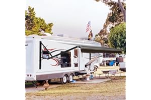 Awnlux Black Motorized Modular Retractable RV Awning Full Set Assemblies for RV, 5th Wheel, Travel Trailers, Toy Haulers, and