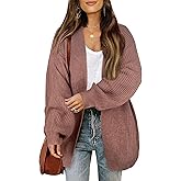 Libsorge Women's Lightweight Oversized Long Cardigans Fall 2025 Cute Waffle Knit V Neck Open Front Thin Sweater Cardigan