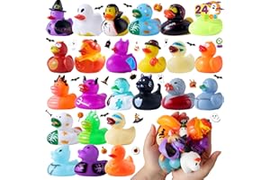 JOYIN 24 PCS Halloween Rubber Ducks, Halloween Ducks Toys for Trick or Treating Goodie Bag Fillers, Bathtub Toys Duckies for Halloween Party Favors Decorations, School Classroom Game Prizes