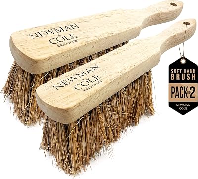 Newman and Cole Natural Wooden Hand Brush Pack Two Coco Soft Bristles