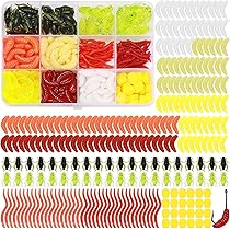 Lot Appâts Plastique Pêche - Vers, Larves, Craws, Grenouilles (Multicolore, Eau Douce)