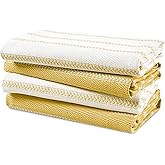 LANE LINEN Kitchen Towels Set - Pack of 4 Cotton Dish Towels for Drying Dishes, 18”x 28”, Absorbent Tea Towels, Quick Drying Kitchen Towel Set - Lemon Yellow