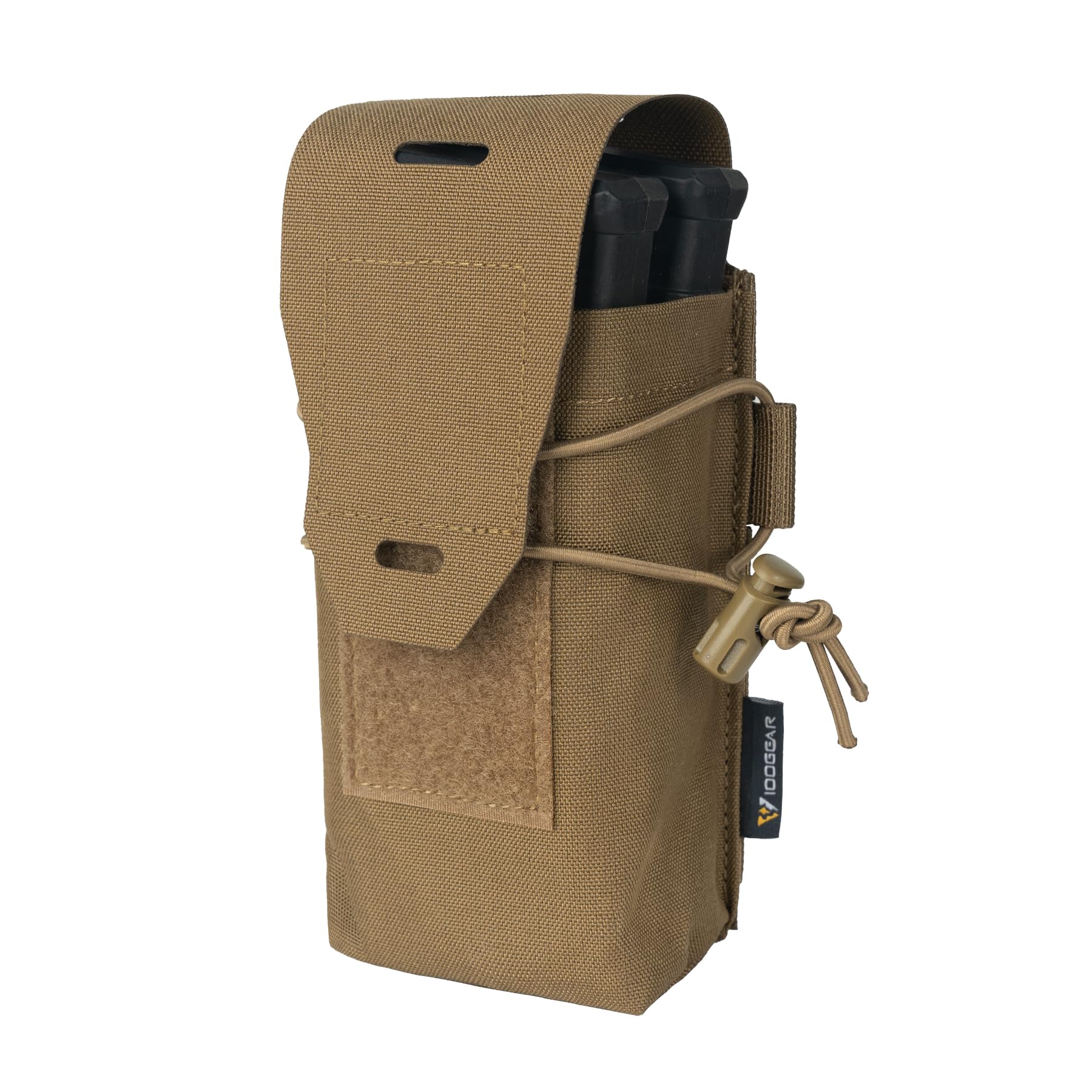 IDOGEAR Double Magazine Pouch 5.56 MM Rifle Mag Pouches Molle Double Stack Multi-Camo Magazines Carrier Holder Airsoft Hunting Shooting Carry Bag (Coyote Brown)